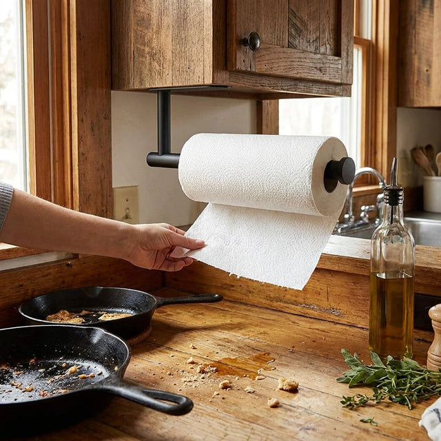 Adhesive Paper Towel Holder - No-Drill Kitchen Wall Mount