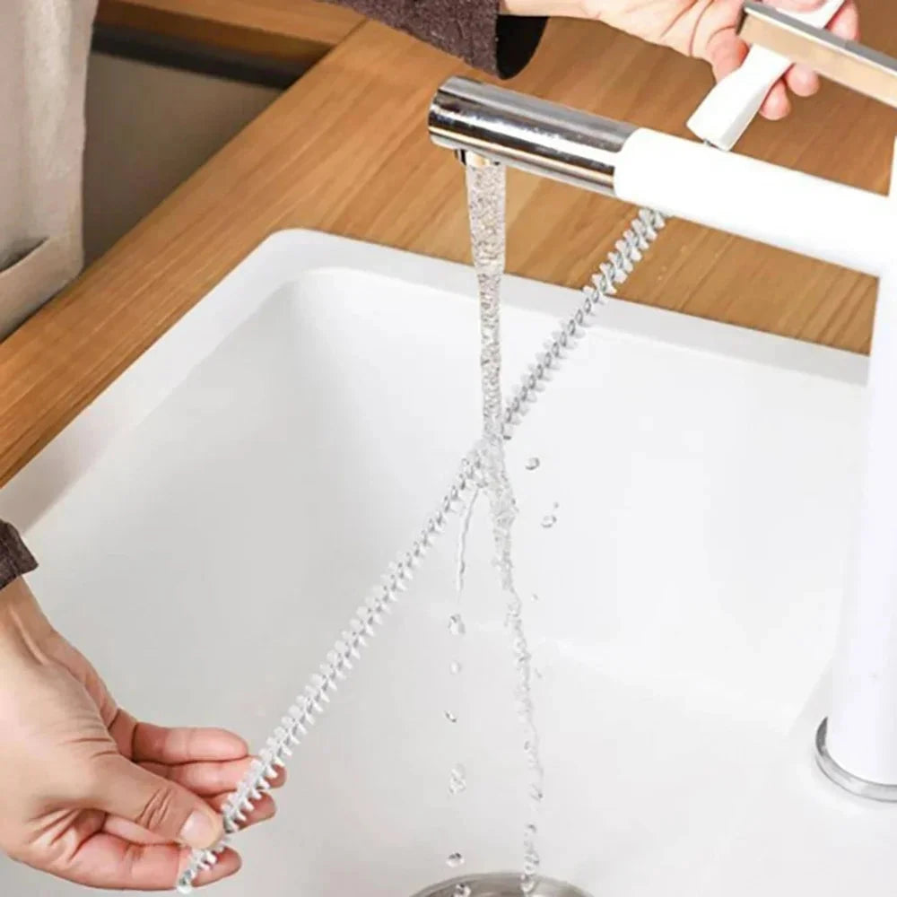 Bendable Sink Drain Cleaning Brush - Clog Remover Tool
