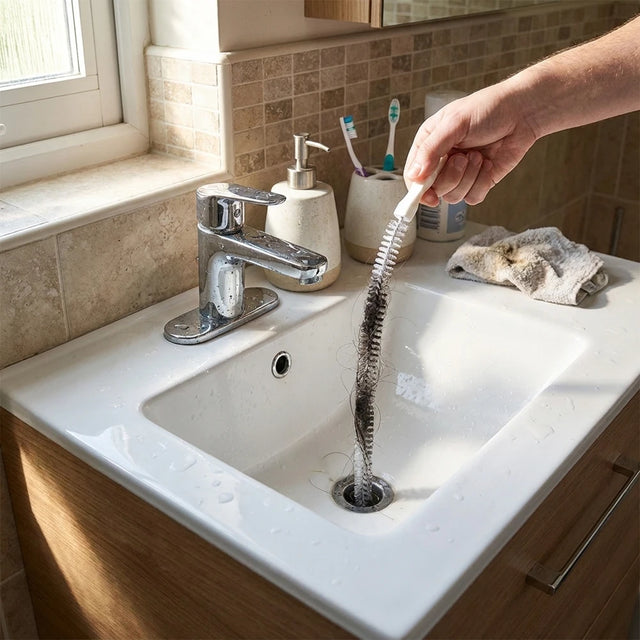Bendable Sink Drain Cleaning Brush - Clog Remover Tool