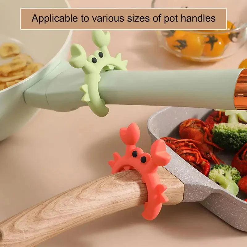 Crab-Shaped Silicone Utensil Rest - Countertop Spoon Holder