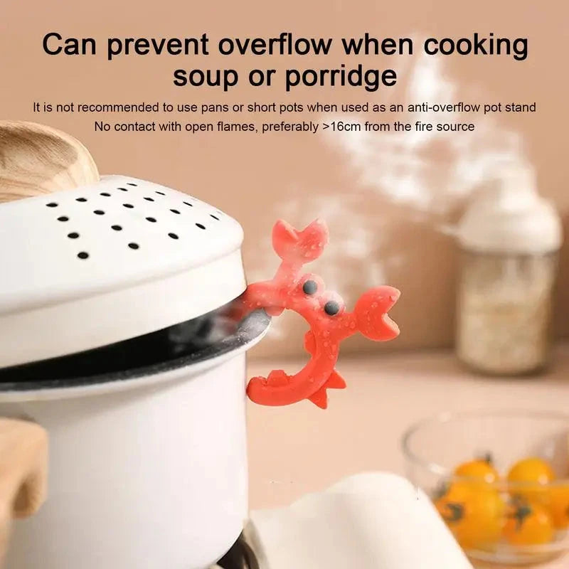 Crab-Shaped Silicone Utensil Rest - Countertop Spoon Holder