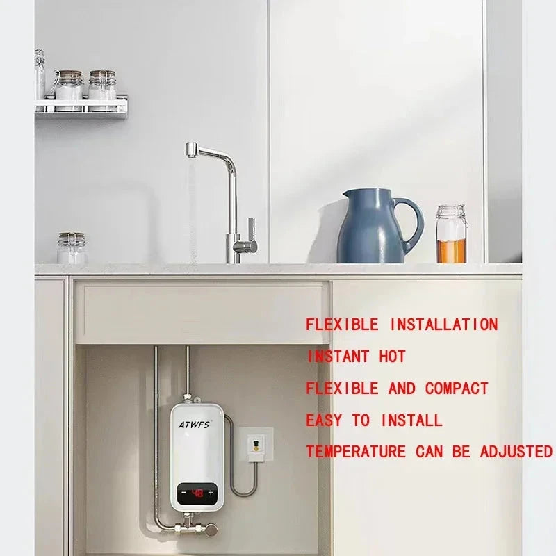 ATWFS 4600W Instant Electric Water Heater for Shower & Kitchen
