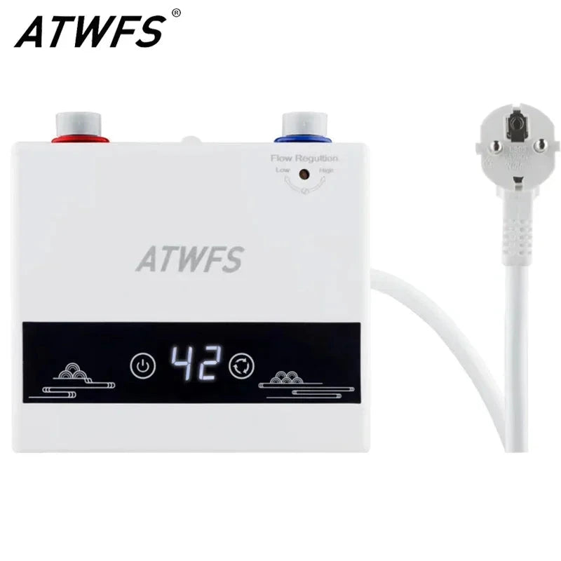 ATWFS 4600W Instant Electric Water Heater for Shower & Kitchen