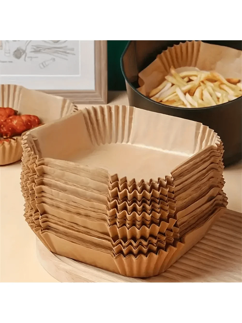 Disposable Air Fryer Paper Liners – Oil-Proof, Waterproof, 50/100 Pack