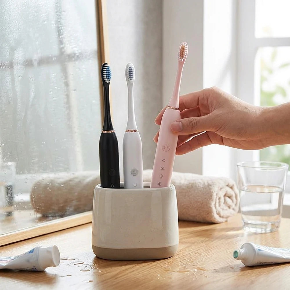 Electric Ultrasonic Toothbrush Set - 6 Speeds, USB Rechargeable