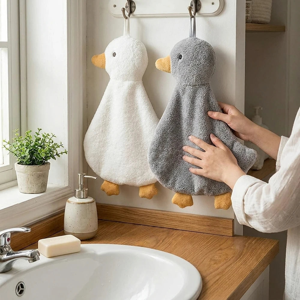 Cute Goose Hanging Hand Towel - Absorbent Quick-Dry Cloth