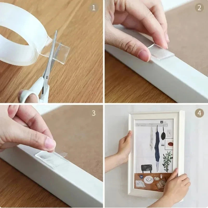 Double-Sided Nano Tape - Strong, Reusable, Waterproof Adhesive