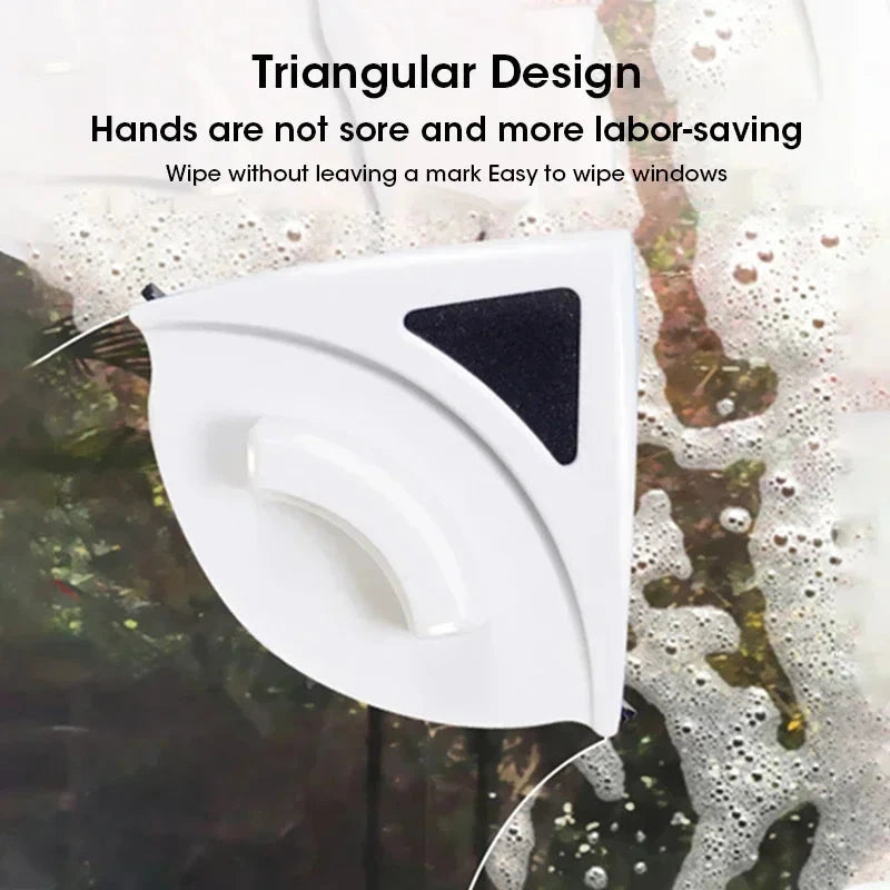 Dual-Sided Magnetic Window Cleaner with Safety Rope
