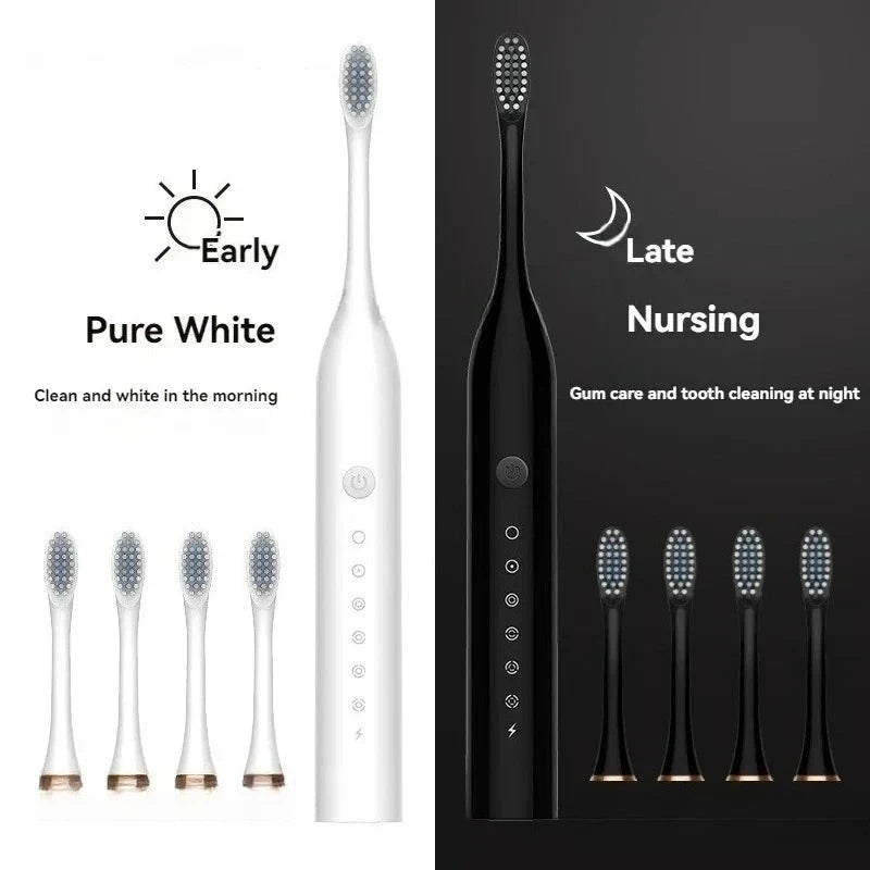 Electric Ultrasonic Toothbrush, 6-Speed USB Rechargeable, Waterproof