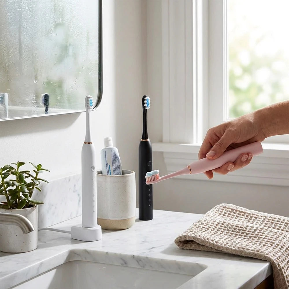 Electric Ultrasonic Toothbrush, 6-Speed USB Rechargeable, Waterproof