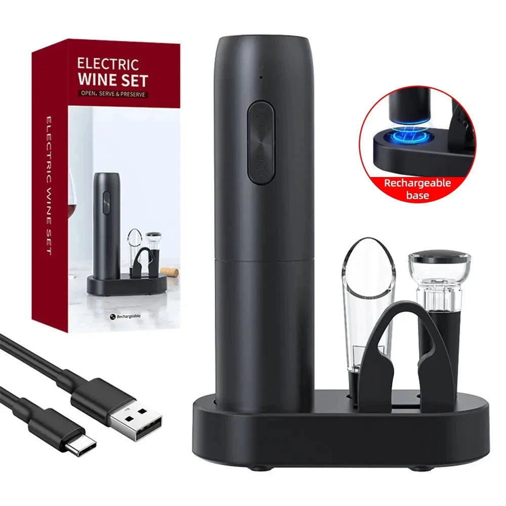 Electric Wine Opener - USB Rechargeable Automatic Corkscrew Set