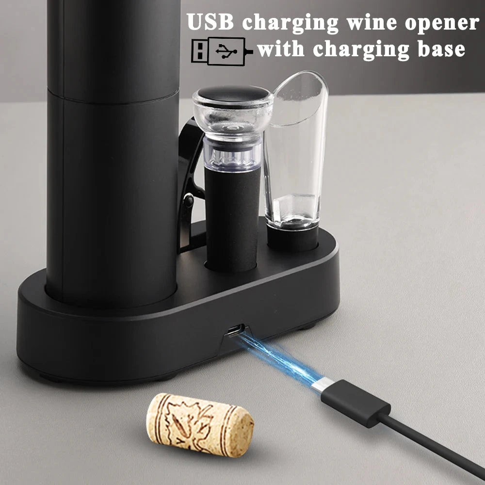 Electric Wine Opener - USB Rechargeable Automatic Corkscrew Set
