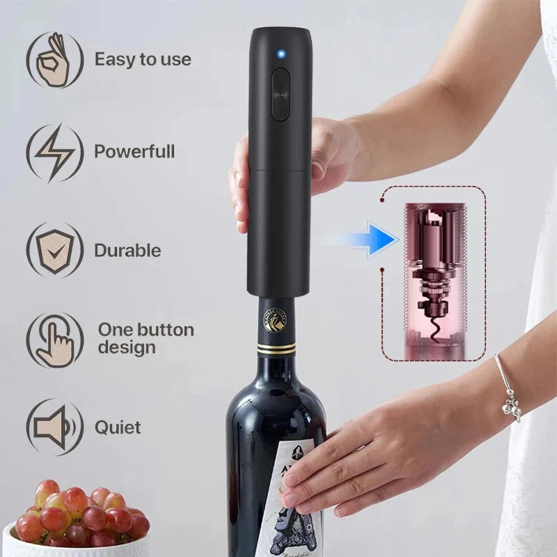 Electric Wine Opener - USB Rechargeable Automatic Corkscrew Set
