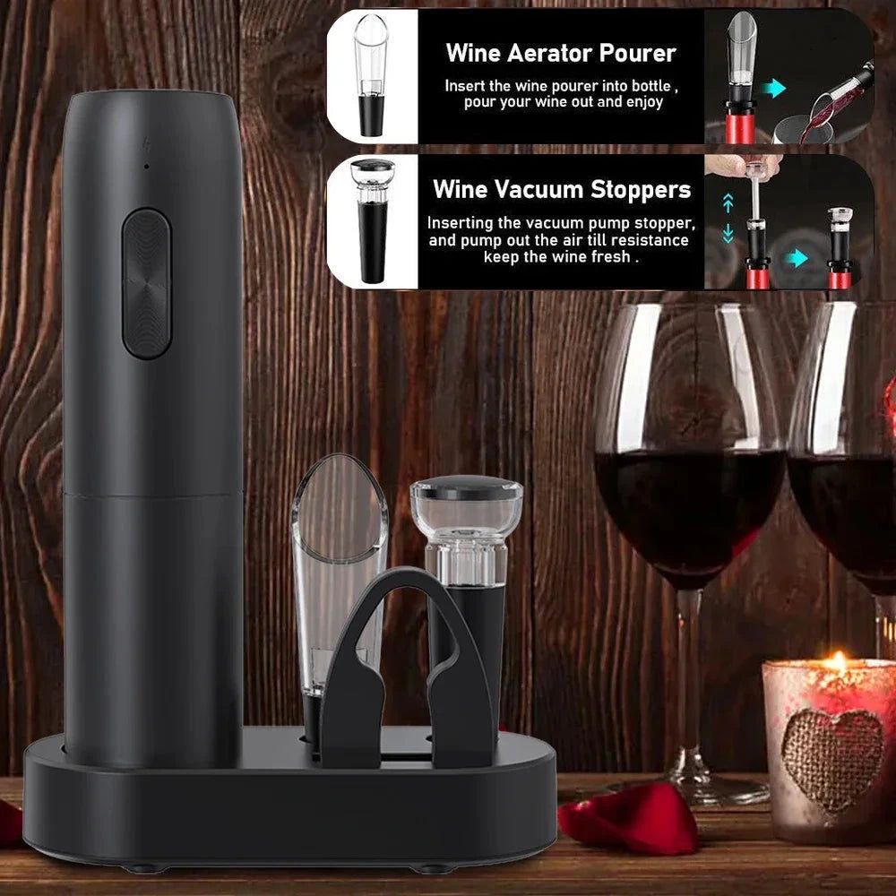 Electric Wine Opener - USB Rechargeable Automatic Corkscrew Set