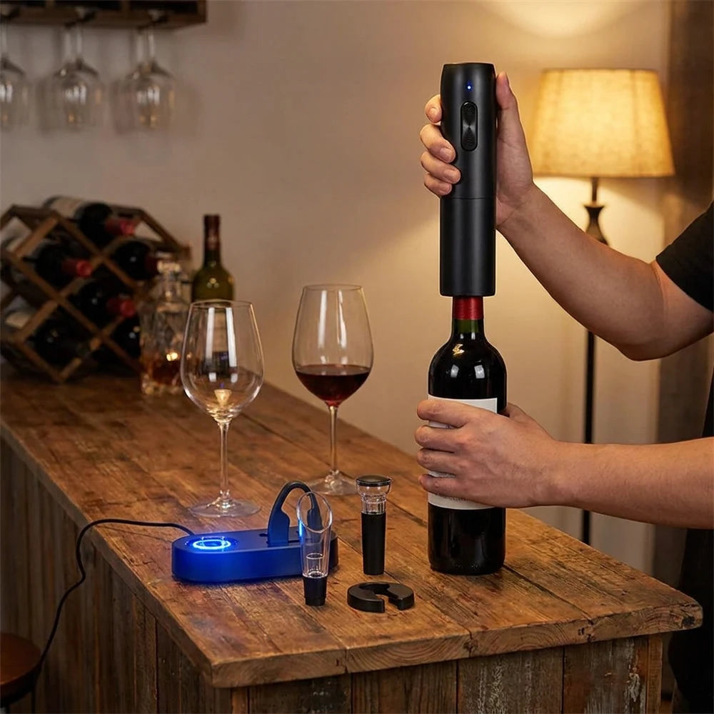 Electric Wine Opener - USB Rechargeable Automatic Corkscrew Set