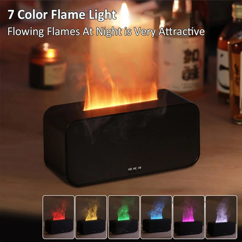 Flame Effect Aroma Diffuser & Humidifier with LED Light