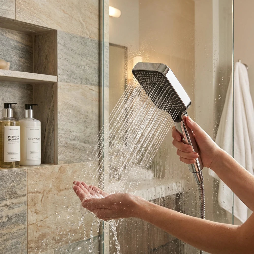 Gold-Plated 3-Mode High Pressure Shower Head - Water Saving