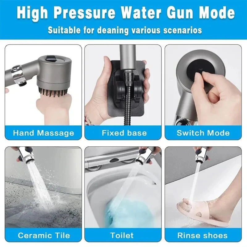 Handheld Shower Head with 3 Spray Modes, High Pressure & Filter