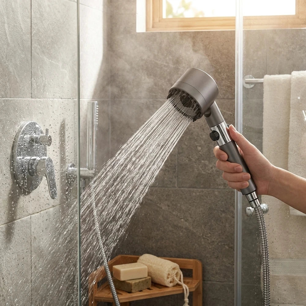 Handheld Shower Head with 3 Spray Modes, High Pressure & Filter