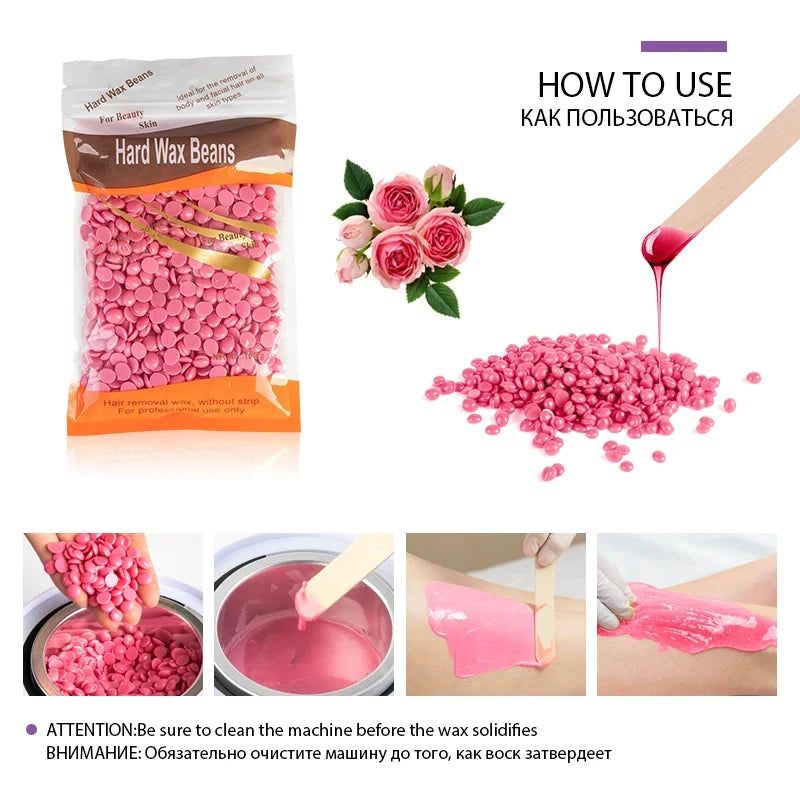 Hard Wax Beans for Hair Removal - Brazilian Pearl Wax for Waxing Machines