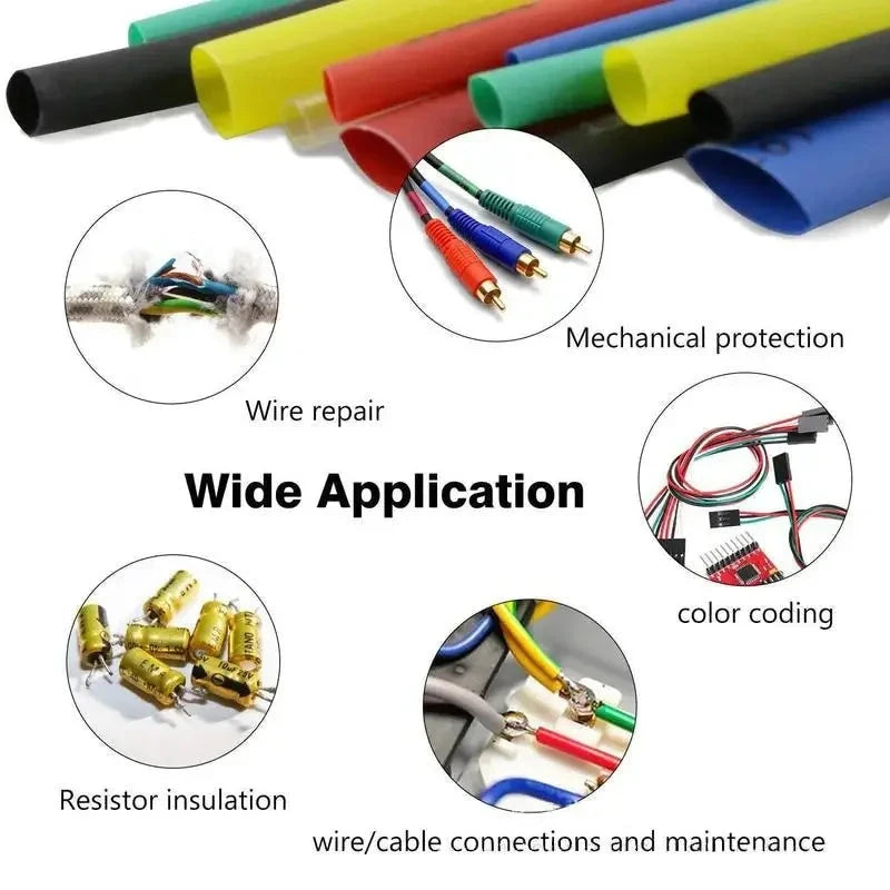 Heat Shrink Tubing Set, 2:1 Ratio, Multicolor Sleeves for Wire Repair