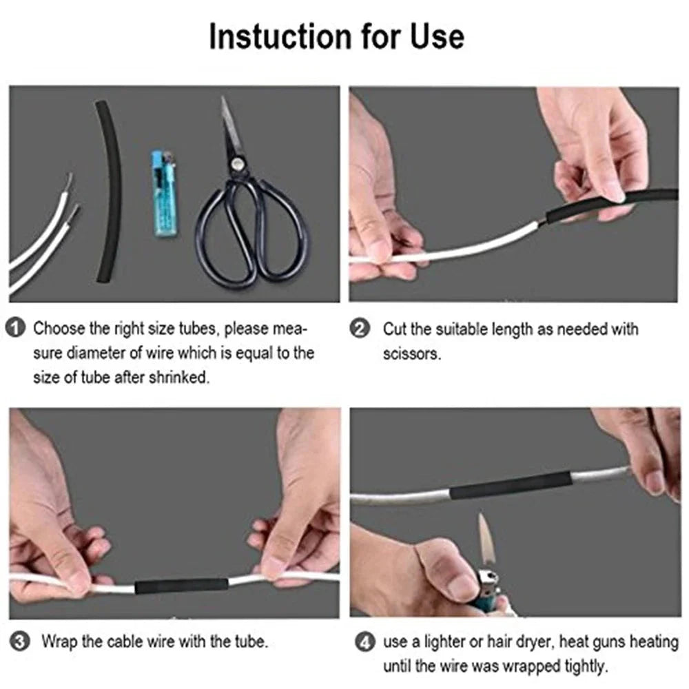 Heat Shrink Tubing Sleeves Set - Multicolor, 2:1 Ratio, Wire Protection