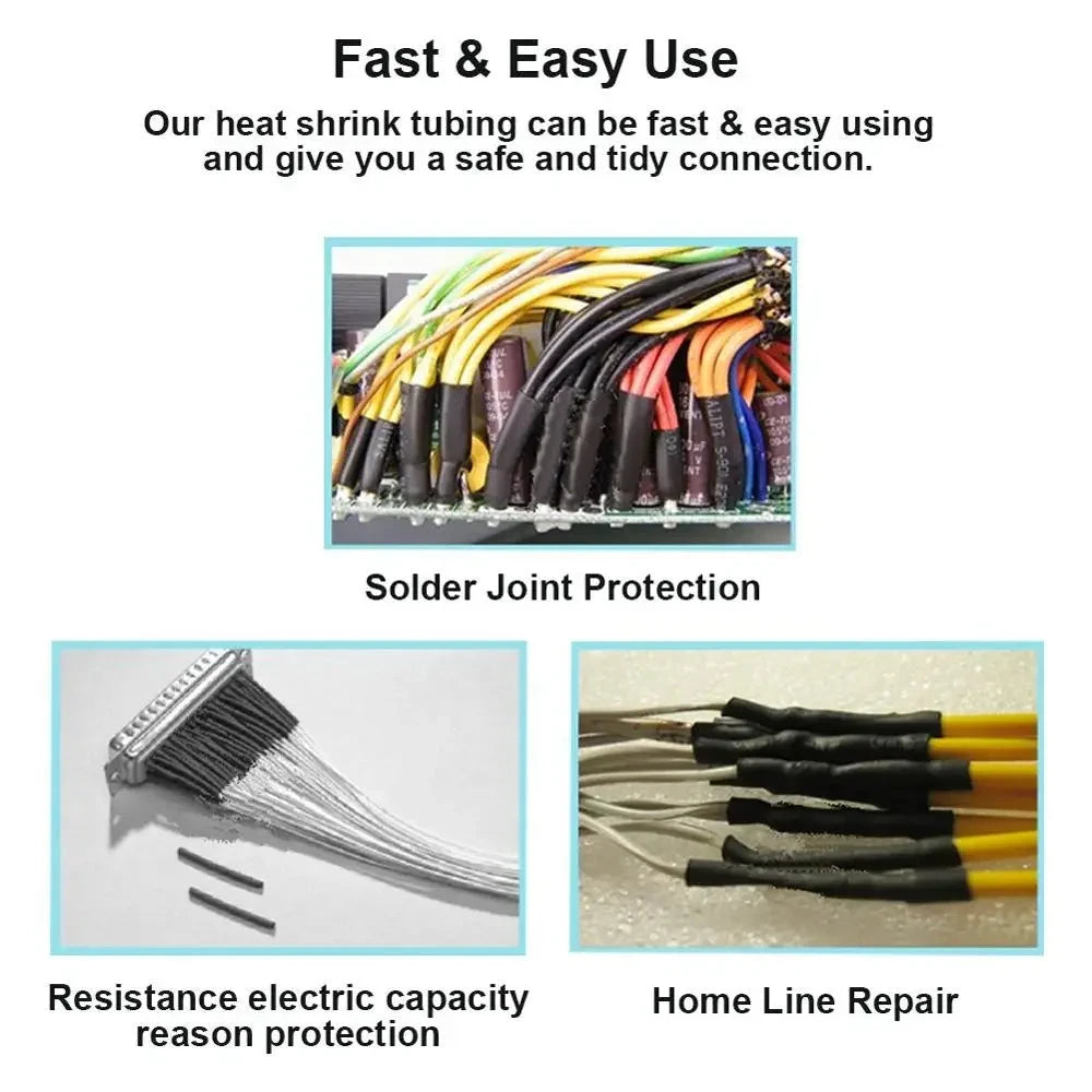 Heat Shrink Tubing Sleeves Set - Multicolor, 2:1 Ratio, Wire Protection