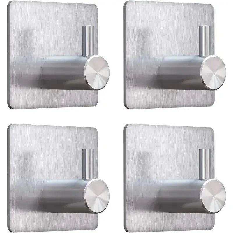 Heavy-Duty Adhesive Wall Hooks - Waterproof Stainless Steel