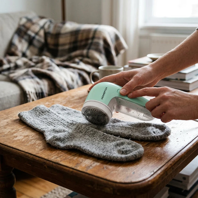 HOMEFISH Electric Fabric Shaver - Portable Lint & Fuzz Remover
