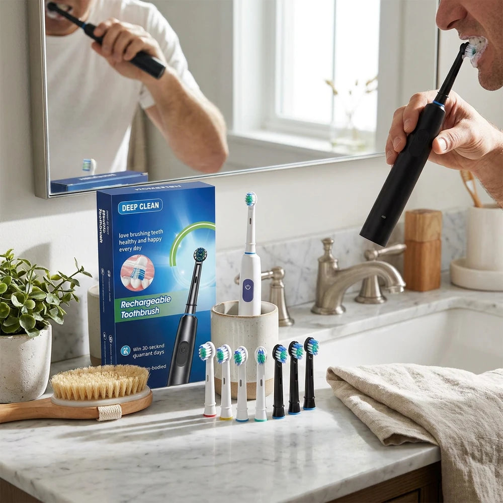 HOMEFISH Sonic Electric Toothbrush - 5 Modes, Waterproof, Rechargeable