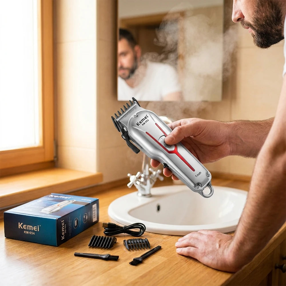 Kemei KM-032 Professional Hair & Beard Trimmer Kit for Men