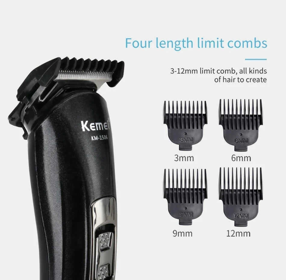 Kemei KM-1506 3-in-1 USB Rechargeable Electric Shaver & Nose Trimmer