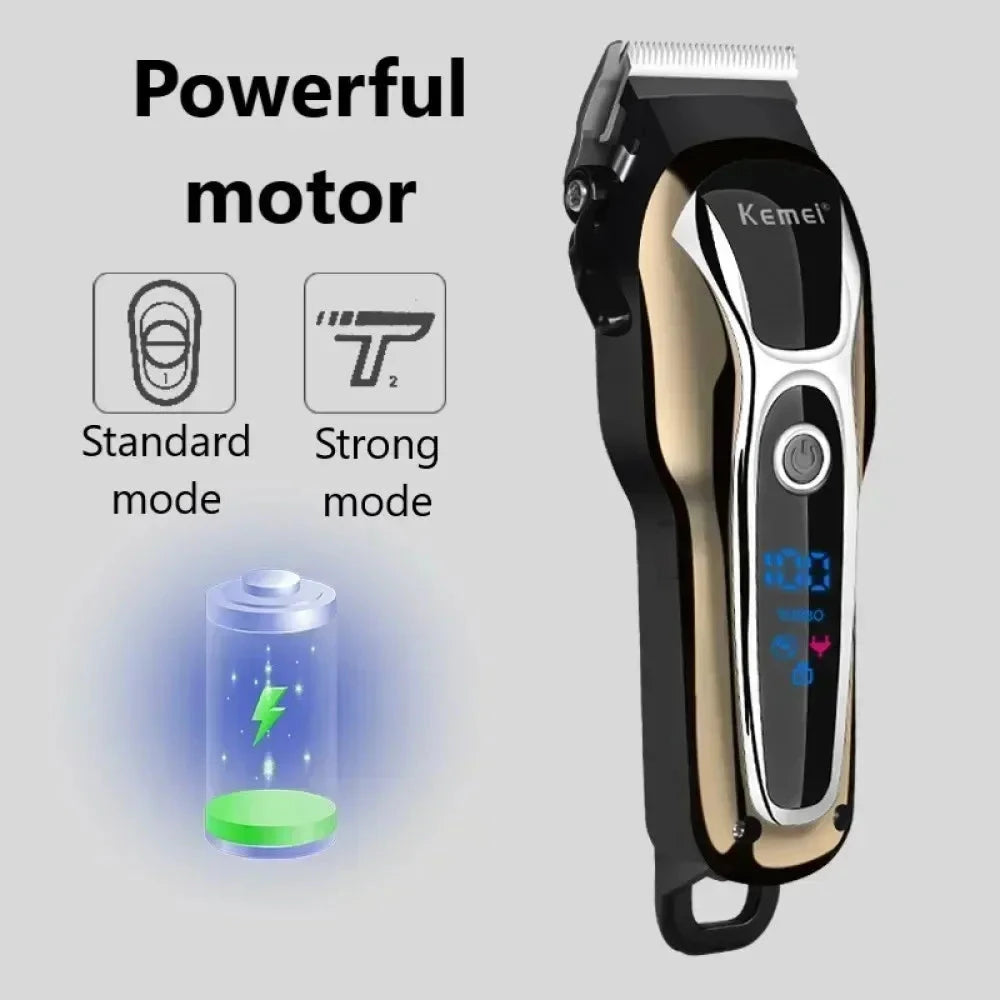 Kemei KM-1990 Professional Hair Clipper Set with LCD Display