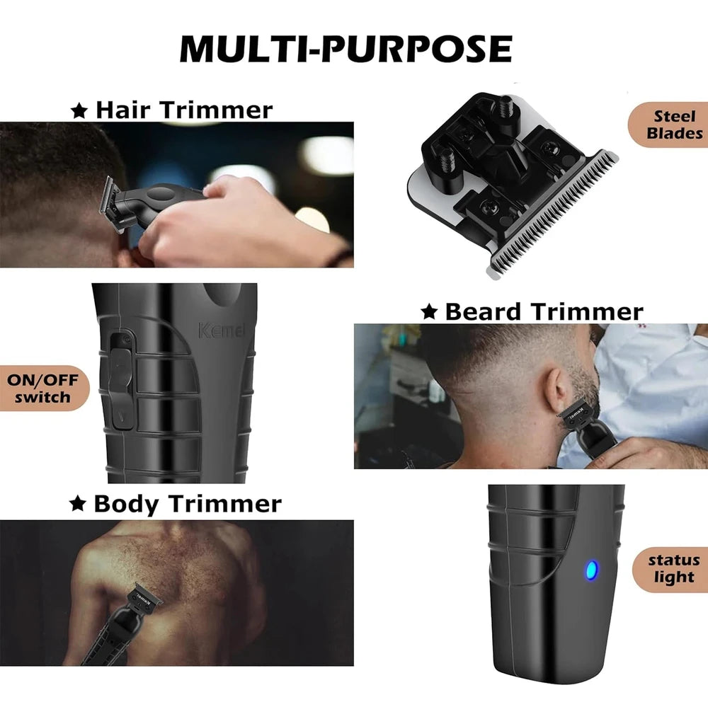 Kemei KM-2299 Cordless Beard &amp; Hair Trimmer with T-Blade