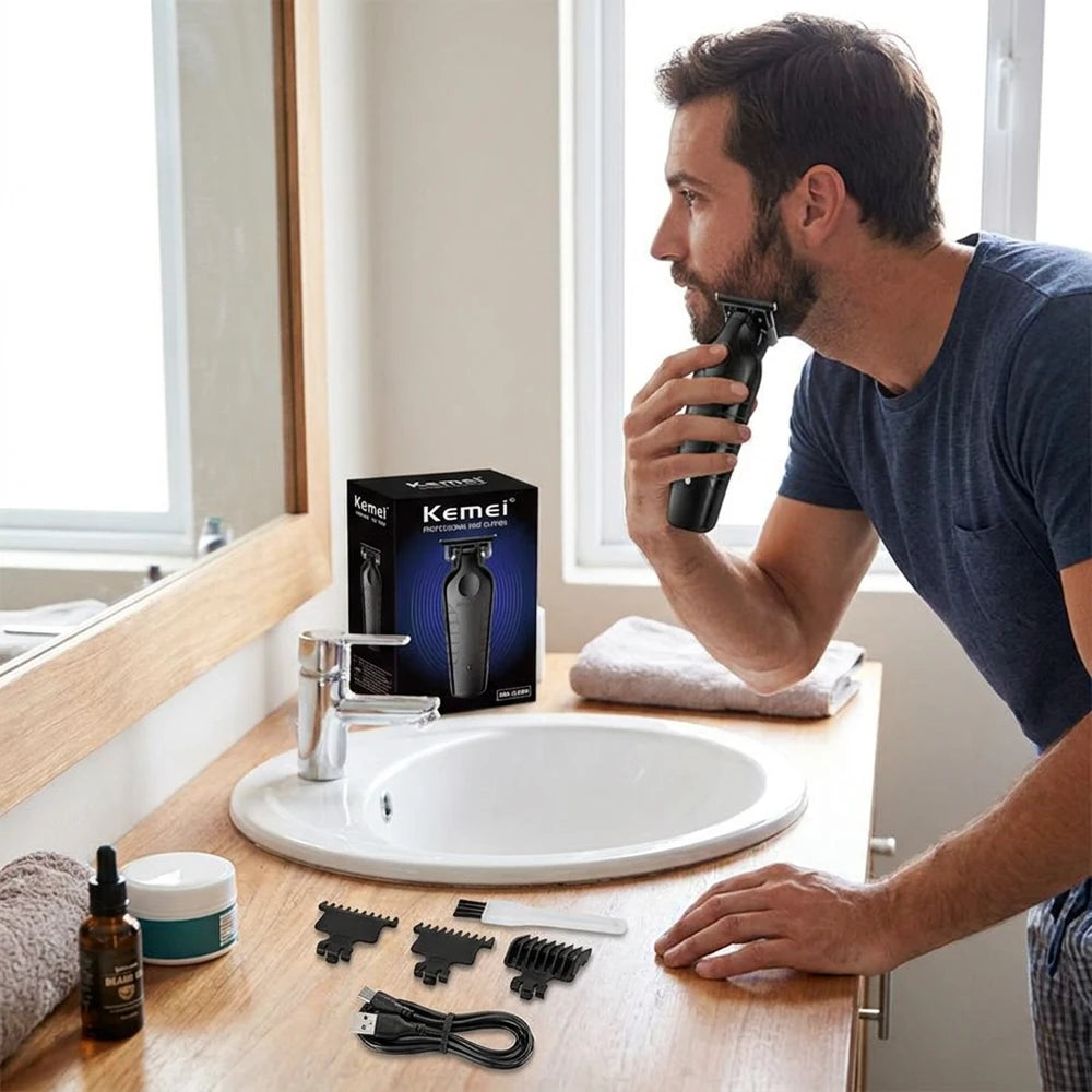 Kemei KM-2299 Cordless Beard &amp; Hair Trimmer with T-Blade
