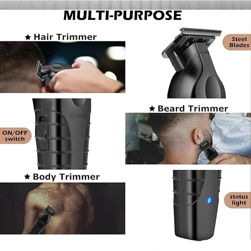 Kemei KM-2299 Cordless USB Rechargeable Hair Clipper for Barbers