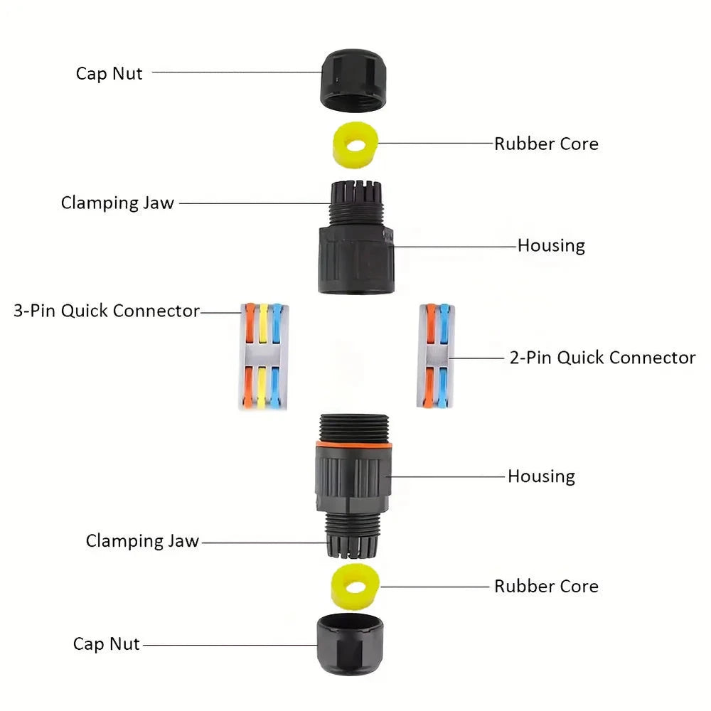 IP68 Waterproof Wire Connectors - Solderless LED Lamp Splice Terminals