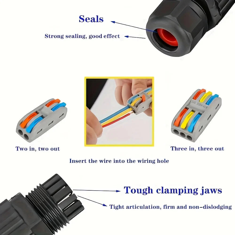 IP68 Waterproof Wire Connectors - Solderless LED Lamp Splice Terminals