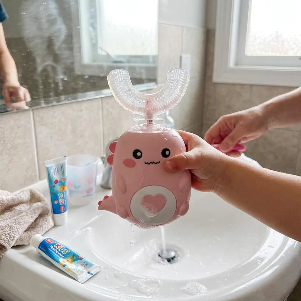 Kids U-Shape Electric Toothbrush - 360° Silicone, 3 Modes, Rechargeable