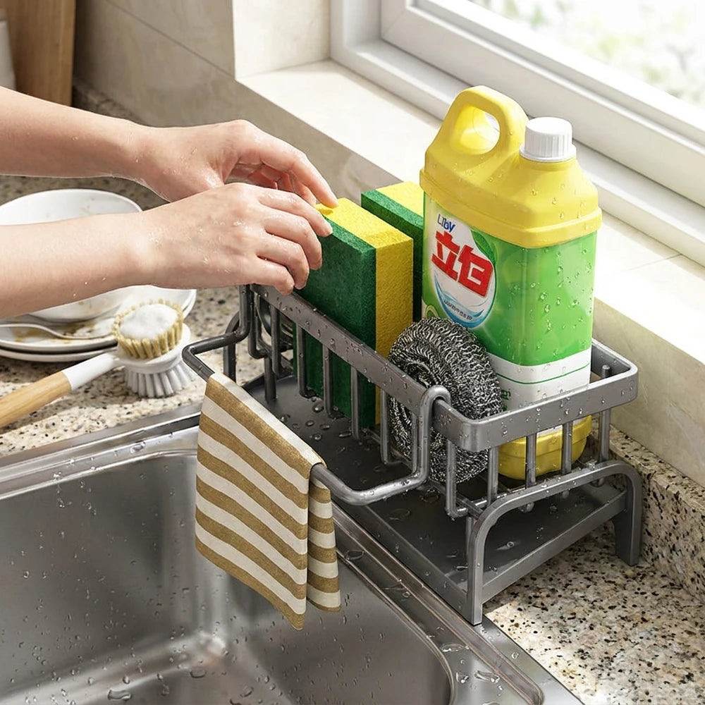 Kitchen Sink Caddy - Cleaning Cloth &amp; Sponge Storage Rack