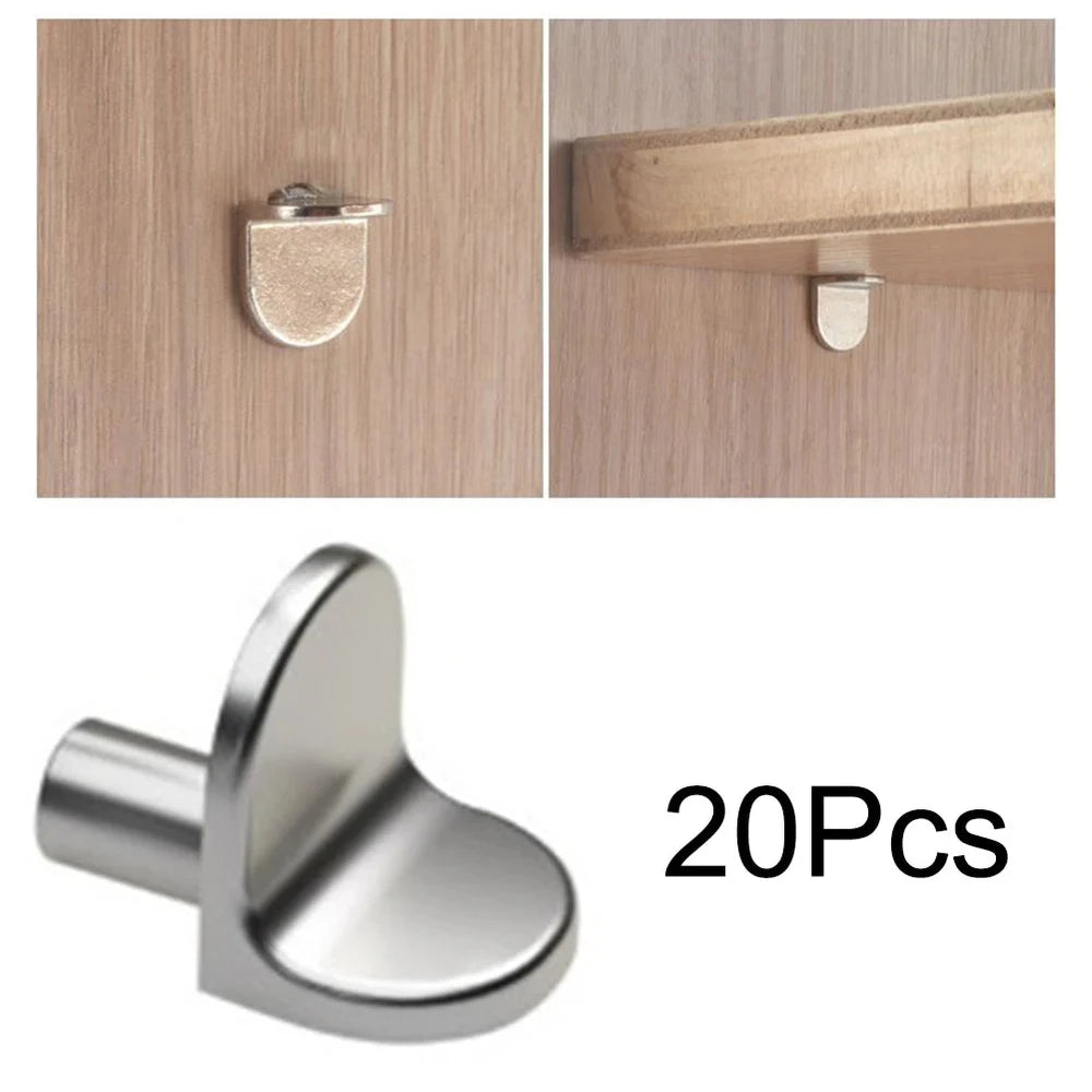 L-Shaped Shelf Support Studs - Rust-Resistant Furniture Bracket Pins, 20 Pcs