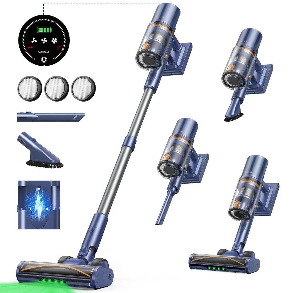 Laresar V11 75000PA Cordless Vacuum, 90-Min Runtime