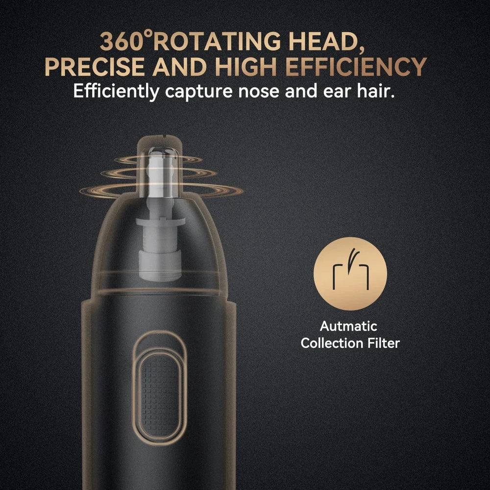 MAXGROOM Nose & Eyebrow Trimmer - Rechargeable Dual-Blade, Painless