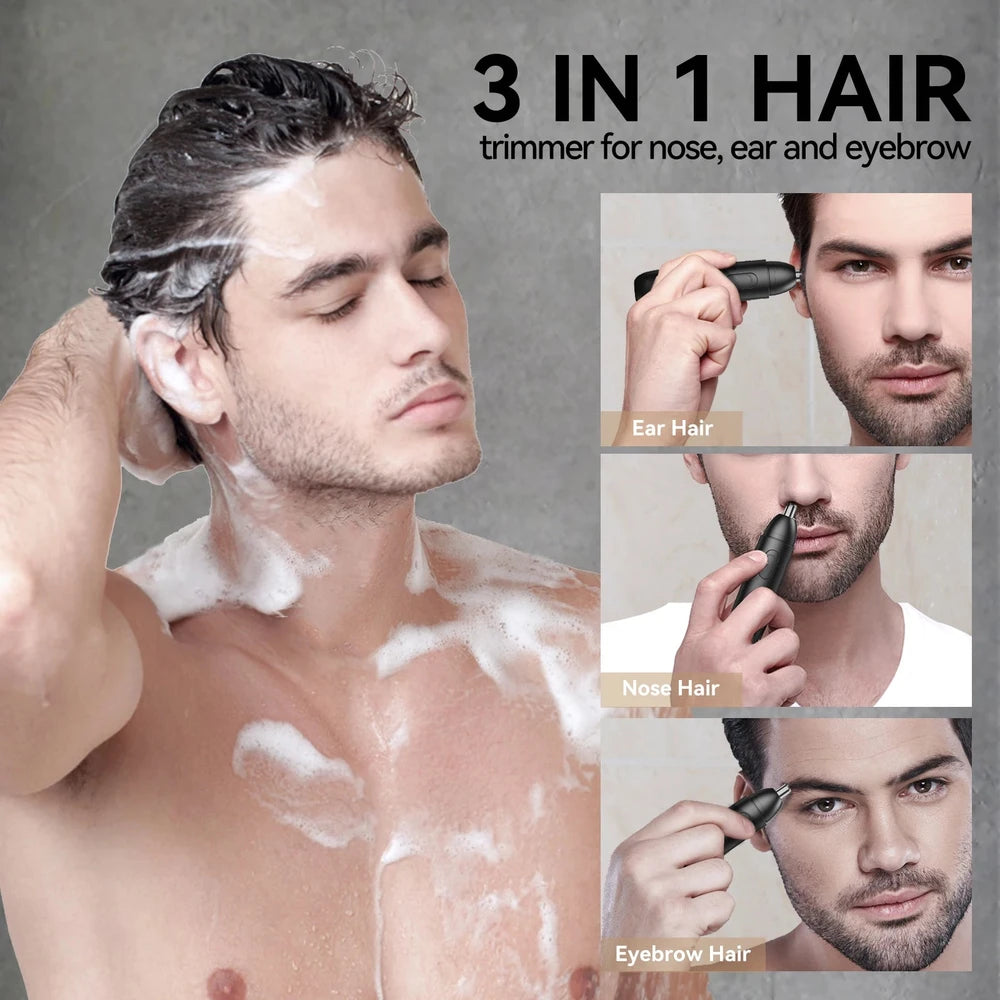 MAXGROOM Nose & Eyebrow Trimmer - Rechargeable Dual-Blade, Painless