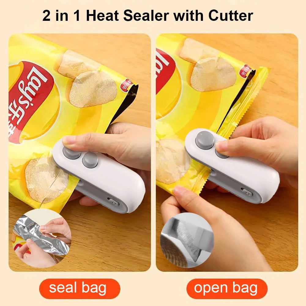 Mini Handheld Bag Sealer - Rechargeable Heat Sealing Machine for Food