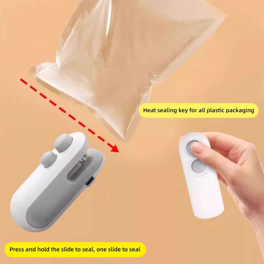 Mini Handheld Heat Bag Sealer – Portable Rechargeable Food Sealer