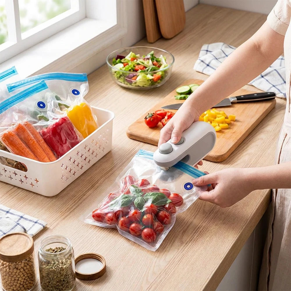 Mini Handheld Heat Bag Sealer – Portable Rechargeable Food Sealer