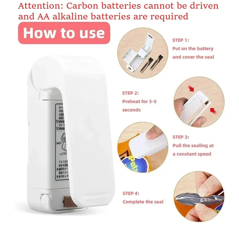 Mini Portable Bag Heat Sealer for Fresh, Airtight Food Storage