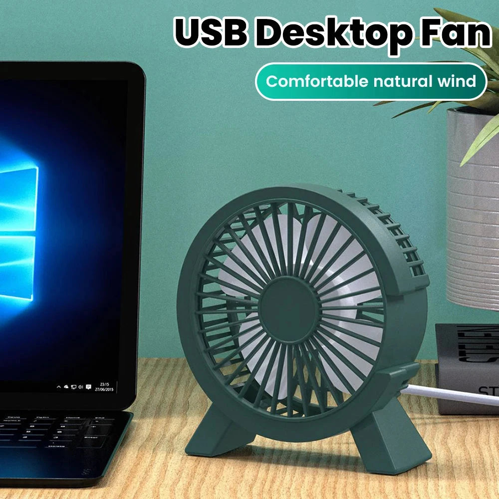 Mini USB Rechargeable Desk Fan for Dorm, Office & Travel