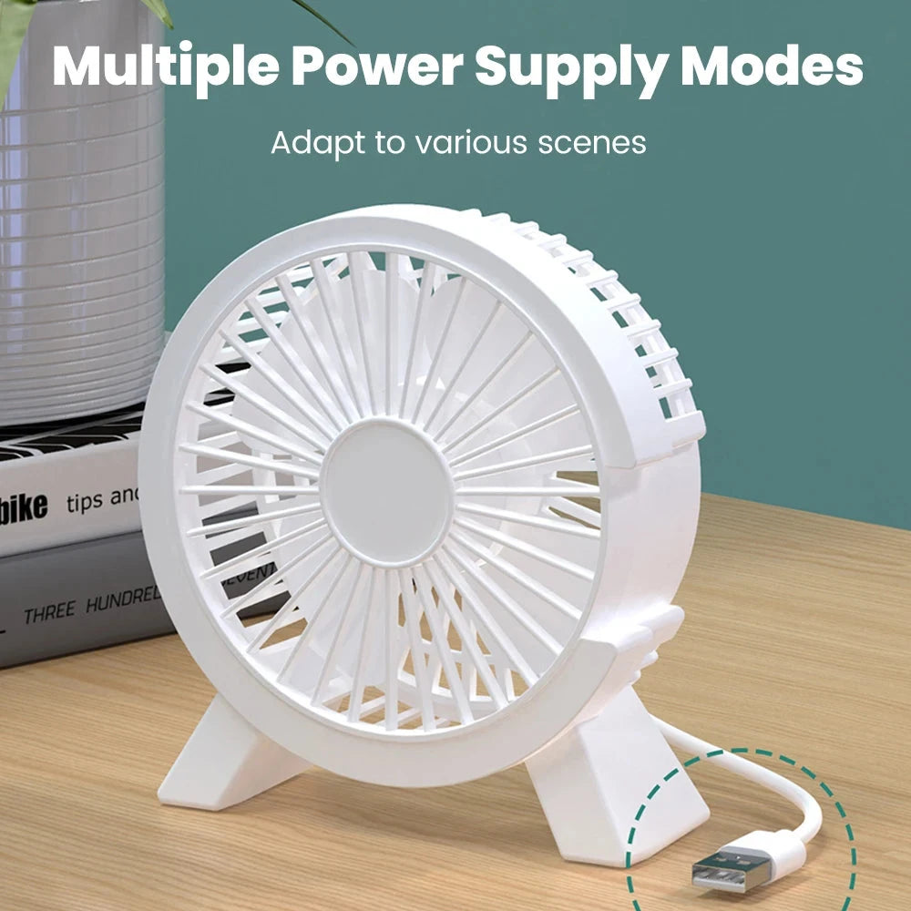 Mini USB Rechargeable Desk Fan for Dorm, Office & Travel